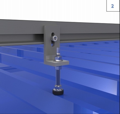 눈 부하 1.4kn/m2 L 피트 태양광 지붕 장착 시스템 다중 크기의 금속 지붕을위한 래킹