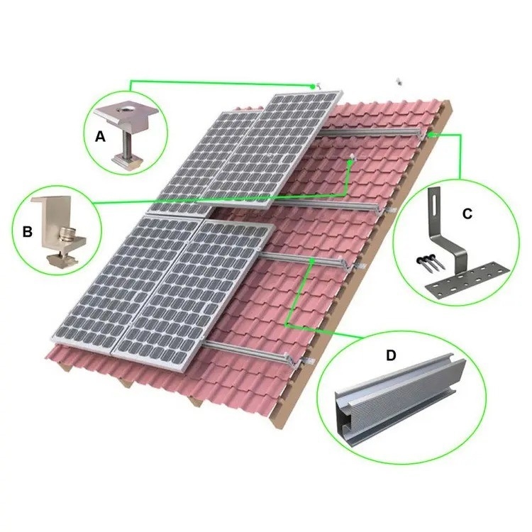 25-30 년 서비스 수명 및 ISO9001 / CE 인증과 함께 태양 Tile 지붕 갈고리 설계